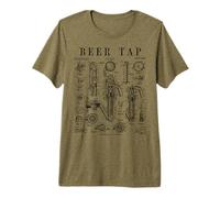 Grifo de Cerveza Artesanal Bar Pub Brewing Brewer Funny Vintage Patent Camiseta Premium