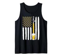 Grifo de Cerveza Artesanal con Bandera Americana, Estados Unidos, 4 de Julio Camiseta sin Mangas