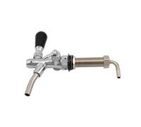 Grifo de cerveza de barril ajustable con control de flujo - Vástago G5/8 cromado for elaboración casera y dispensador de kegerator(Silver,Long)