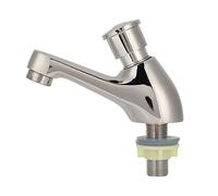 Grifo de Cierre Automático, Grifo Pulsador Lavabo Ahorro de Agua, Grifo de Agua de Tipo Frío Único G1/2, Grifo de Lavabo Temporizado para Baño Cocina Pública