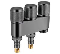 Grifo De Cierre Para Wc Válvula Desviadora De Ángulo G1/2 De Cobre Entrada Simple Tres Salidas Interruptor De Grifo Para Lavadora G1/2+ Doble Gris