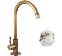 Grifo de cobre antiguo de la agua fría solo con la rotación de 360 grados para la instalación vertical del lavabo en los ajustes del jardín al aire libre final de cobre amarillo