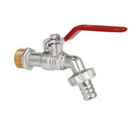 Grifo de cobre de apertura rápida for lavadora, for jardín, exterior, fregona, piscina, 4 boquillas divergentes, conexión for balcón(Red-C)