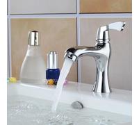 Grifo de cobre de una sola manija para aplicación de agua fría en fregaderos de baño con estética aerodinámica e integración de núcleo de válvula de precisión