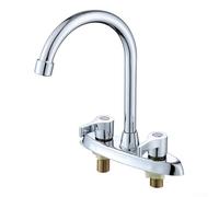 Grifo de cobre para lavabo/vegetal con agua caliente y fría, lavabo de doble agujero/lavabo/grifo de lavabo de verduras, grifo de agua fría y caliente, modelo A