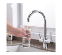 Grifo de cocina 3 en 1 con filtración de agua, grifo de agua potable, diseño fácil de instalar, modos de flujo y pulverización, perfecto para uso doméstico y de oficina