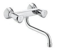Grifo de cocina bimando para fregadero con acabado cromado Brava Roca