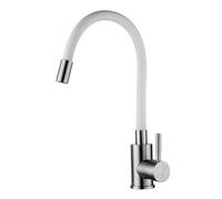 Grifo De Cocina Blanco Con Salida Flexible | Mezclador De Agua