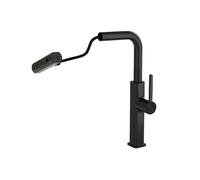 Grifo de cocina Boquilla extraíble flexible Mezclador fregadero Rociador chorro,Mejora de la vivienda(Black Faucet)