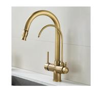 Grifo de Cocina Cepillado Antiguo,Grifo de Fregadero de Cocina de latón con 4 Modos,Grifos de Fregadero de Cocina Monomando de Arco Alto con rociador extraíble