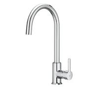 Grifo de cocina con caño curvado y giratorio para instalación sobre repisa Mencia Roca