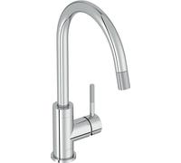 Grifo de cocina con ducha extraíble Caño giratorio 360 grados Ahorro de agua y energía Maneta moleteada para agarre perfecto JACOB DELAFON EDGAR E23309-CP