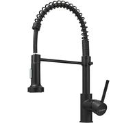 Grifo de cocina con ducha giratoria de 360° STANEW grifo de cocina con resorte 2 modos de pulverización. (Negro)