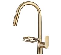 Grifo de Cocina con pilotaje hacia Abajo, Arco Alto de 360 ° Giratorio de Cocina Estirable del Fregadero de la Cubierta del Grifo del Grifo de la Cubierta de la Cubierta de la Cocina con Caja de