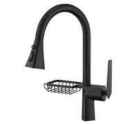 Grifo de Cocina con pulverizador de pulverización Comercial sólido sólido Solo un Solo Orificio del Grifo de Fregadero de Cocina, Arco Alto de 360 ° Giratorio de Cocina giratoria, Tres Modos de