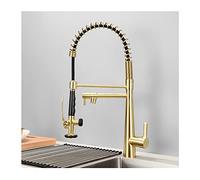 Grifo de Cocina con pulverizador de pulverización pullada de la Cocina de Cocina Fregadero de la Cocina del marfla del Fiscal de la Cocina del Fregadero de la Cubierta de latón de Agua fría y la