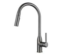 Grifo de cocina con pulverizador extraíble, 2 modos de pulverización, mango único, boquilla giratoria de 360°, mezclador de fregadero de arco alto para cocinas modernas
