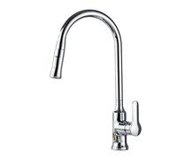 Grifo de cocina cromado con pulverizador extraíble, grifo mezclador de un solo agujero, 2 modos de pulverización, diseño moderno para fregadero de cocina, fácil instalación y duradero.