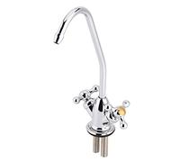 Grifo de cocina de 1/4 '' de alto aleación de zinc cepillado, grifo de cocina de doble cabezal, grifo cromado para fregadero de ósmosis inversa, grifo de agua potable RO para cocina casera
