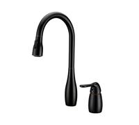 Grifo de cocina de 2 orificios con rociador desplegable, rociador de arco alto, grifos de barra de cocina con manija única lateral, grifo de fregadero de cocina comercial para agua fría y caliente (o