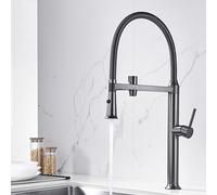 Grifo de Cocina de 3 vías con Ducha Grifo Flexible Extensible Grifo de ósmosis Cocina Grifo de Fregadero Monomando Giratorio de 360 ° de ósmosis Directamente en el Grifo, Gris