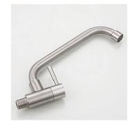 Grifo de cocina de acero inoxidable G1/2, acabado cepillado, giratorio de 360°, grifo de agua fría, diseño duradero montado en la pared para cocinas modernas