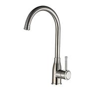 Grifo de Cocina de Acero Inoxidable Sus304, Mezclador frío y Caliente, Grifo de Fregadero de Cocina de Acero Inoxidable, una Sola manija se Puede Girar.