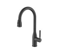Grifo de cocina de arco alto abatible, grifos comerciales modernos de un solo orificio para fregadero de cocina con rociador extraíble, grifo mezclador de agua fría y caliente, para RV, bar, granja (