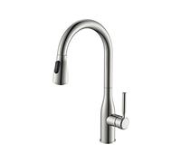 Grifo de cocina de arco alto extraíble, grifos comerciales modernos de un solo orificio para fregadero de cocina con rociador extraíble, grifo mezclador de agua fría y caliente, para RV, bar, granja