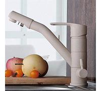 Grifo de Cocina de Cobre, Pintura para Hornear Blanca, Hardware Giratorio de 360 Grados, Grifo purificador de Agua 3 con Filtro, Grifo Que Ahorra Agua, Cocina con Grifo Limpio