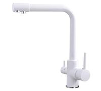 Grifo de cocina de latón cepillado con pulverizador de 3 vías, filtro de agua de doble mango, compatible con TIFLOW CUSCINE, grifo elegante y funcional para agua potable limpia