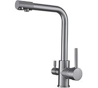 Grifo De Cocina De Latón Con Rotación De 360°, Mezclador De Fregadero De Cocina Con Doble Manija. El Grifo Se Puede Usar Para Agua Potable Y También En La Cocina. Dorado Y Níquel.