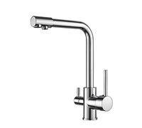 Grifo De Cocina De Latón Con Rotación De 360° Y Mezclador De Fregadero De Doble Manija. Ideal Para Agua Potable Y Cocina. Dorado Y Cromado.