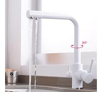 Grifo de cocina de latón de 3 vías con rotación de 360° 3 en 1 grifos multifunción para fregadero de cocina para sistema de filtración de agua-dorado (color: blanco)