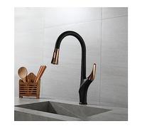 Grifo de cocina de latón de alto arco con pulverizador de pulverización de un solo mango de un solo mango 2 modos toque elegante elegante gris y acabado dorado para fregaderos de cocina modernos LWX