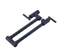 Grifo de cocina de latón de un solo orificio con brazo oscilante extensible y doble boquilla for llenado de ollas, grifo for fregadero de cocina de dos manijas Comercial(Matte Black DL2)