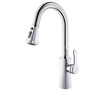 Grifo de cocina de latón extraíble con rotación de 360° y 2 funciones for agua fría y caliente.(Chrome)