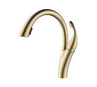 Grifo de cocina de latón, una sola manija, doble control de calor y frío, pulverizador extraíble, 2 funciones, acabado de níquel cepillado