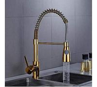 Grifo de cocina de lujo en negro y níquel, mezclador extraíble moderno para fregadero, agua caliente y fría, construcción en latón de primera calidad, elegante grifo de cocina para hogares contemporá