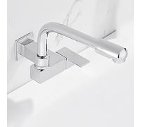 Grifo de Cocina de Pared, Solo Agua fría, Giratorio, de latón, con un Solo Orificio, Cromado, 15 cm, 0,99