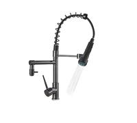 Grifo de cocina de primavera Sprayer lateral de extracción Dual Supo 360 Mezclador de rotación Fregadero de grifo de moneda de mango de un solo mango de mango de cola de una sola instalación (orbe a)