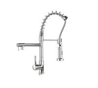 Grifo de cocina de primavera Sprayer lateral extracción Dual Supo 360 Rotación Mezclador Golpe de grifo de grifo de un solo mango de cola de cocina fácil instalación (oro rosa negro) LWX