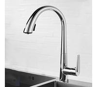 Grifo de cocina de un solo agujero con pulverizador extraíble, fácil agarre, 2 ollas, diseño moderno, acero inoxidable, perfecto para actualización del fregadero de la cocina