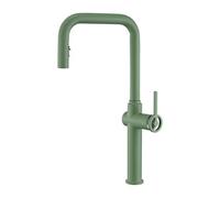 Grifo de Cocina Extraible Alto Rotación de 360° Monomando Grifo Fregadero con Ducha de Latón,verde