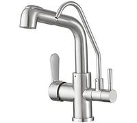 Grifo de cocina extraíble de 3 vías con cuello de cisne de arco alto con función de pulverización 3 en 1 para un fácil uso y acceso limpio al agua potable