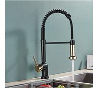 Grifo de cocina extraíble de latón de doble función con rociador, diseño de arco alto, fácil de limpiar, moderno, cromado, para uso doméstico y restaurante