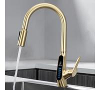 Grifo de cocina extraíble, diseño de cuello de cisne con spray extraíble y práctico control de agua