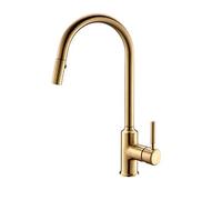 Grifo de cocina extraíble, grifo mezclador de fregadero de oro cepillado galvanizado y negro, rotación de 360 grados Grifos mezcladores de cocina Grifo de cocina,Gold (Color : Motor With Bracket)