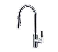 Grifo de cocina extraíble, grifo monomando agua fría y caliente una sola manija latón, rotación 360 ° un solo orificio fregadero for lavar verduras, modo salida doble