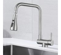 Grifo de Cocina extraíble para Debajo de la Ventana, Grifo Mezclador de Fregadero con Cepillo L-SD, Grifo de Cocina Plegable para Caravana, diseño Giratorio de una Sola manija para